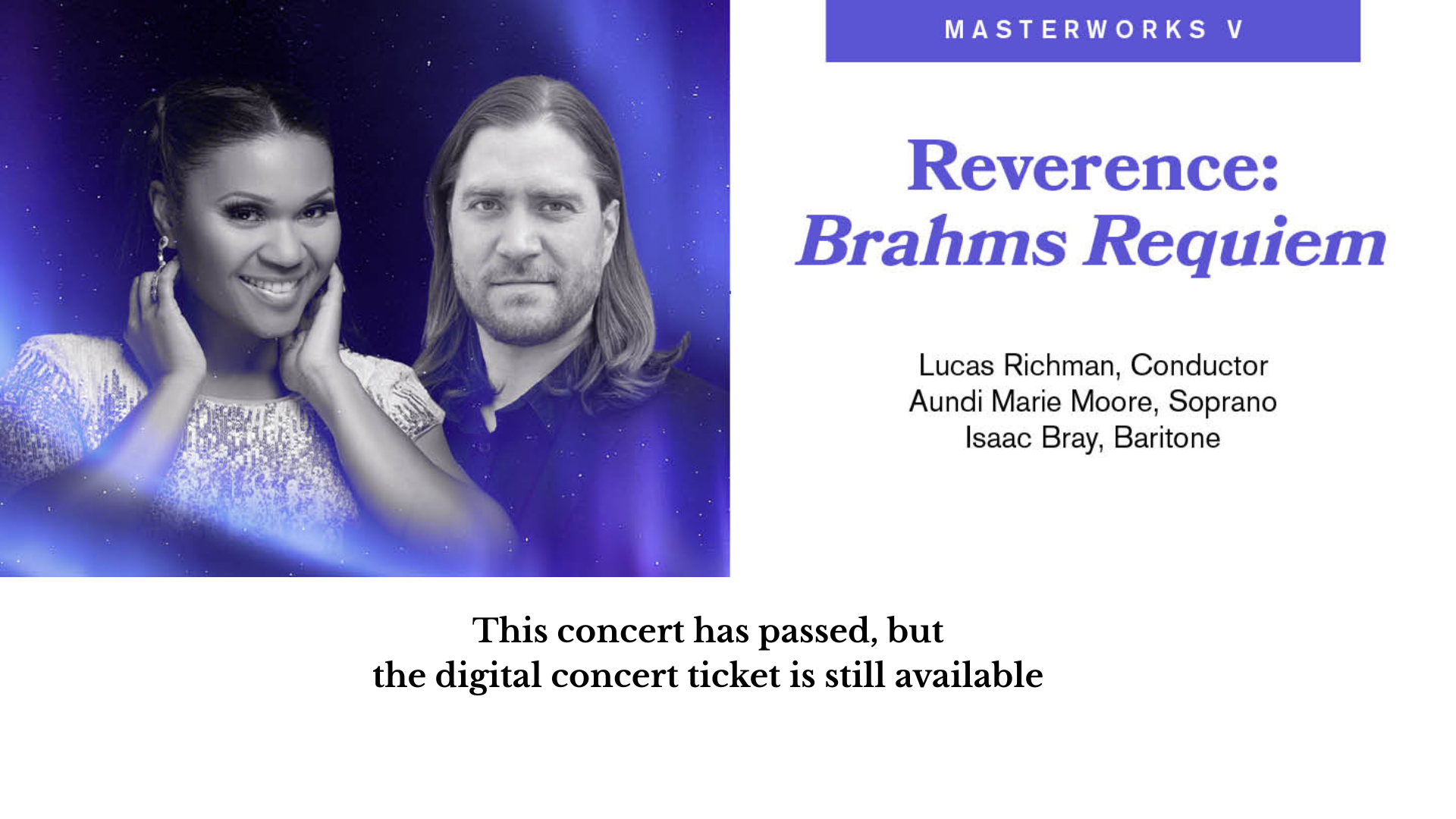 Digital Ticket: Reverence: Brahms Requiem | Bangor Symphony Orchestra